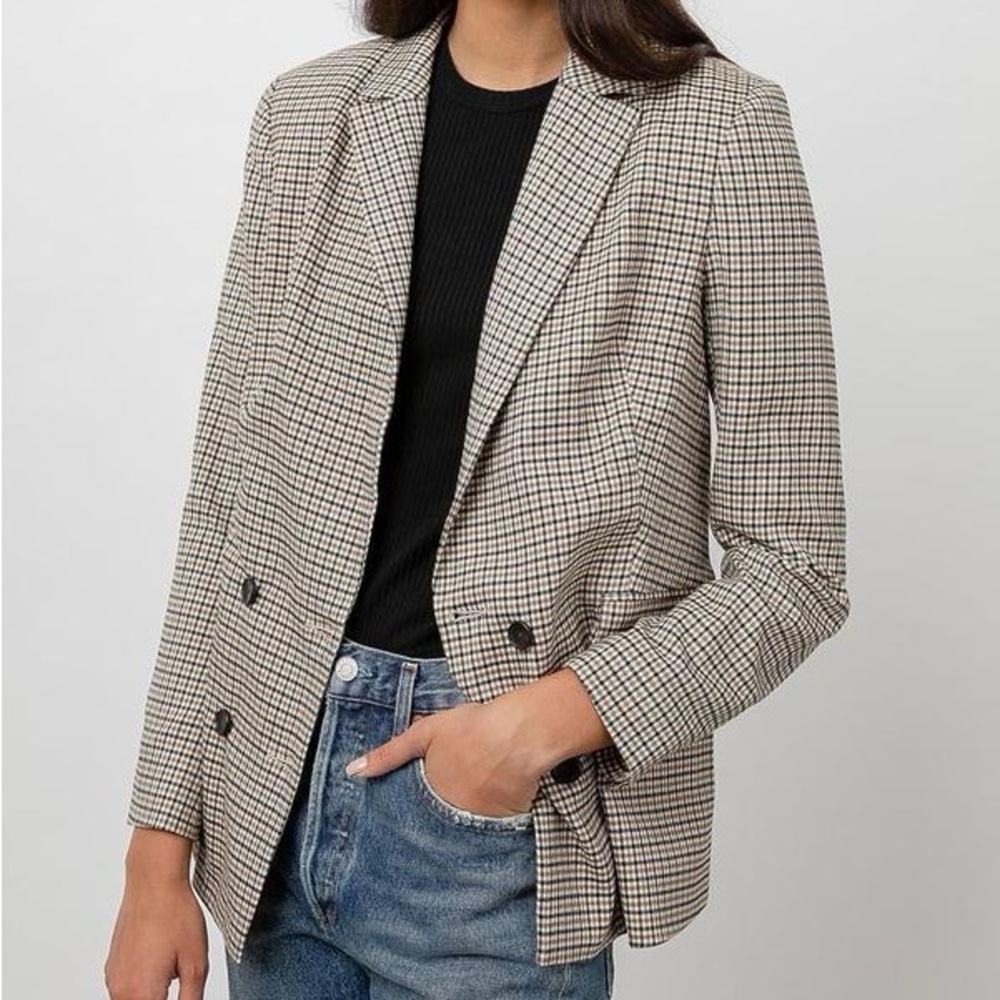 Rails Plaid Blazer in Black and Cream